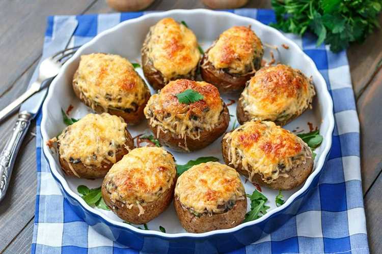 Картофель фаршированный грибами