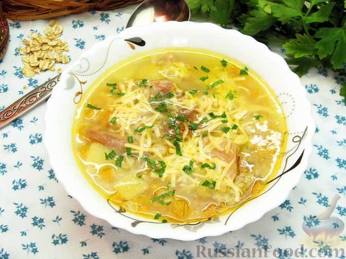 Куриный суп с омлетом и овощами