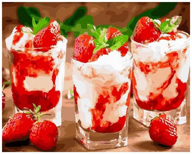 Мороженое из клубники со сливками