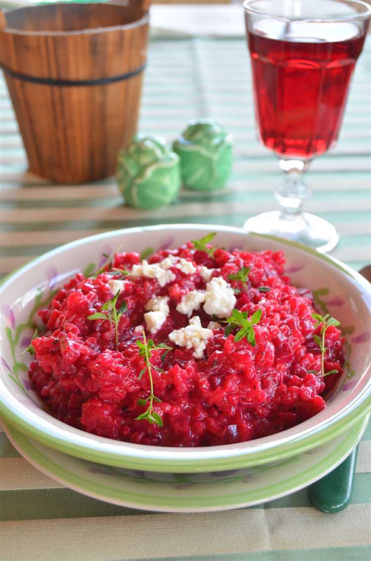 Ризотто со свёклой и сыром