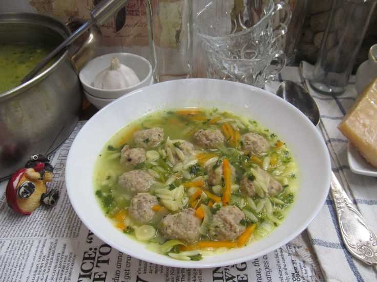 Суп с куриными фрикадельками и макаронами