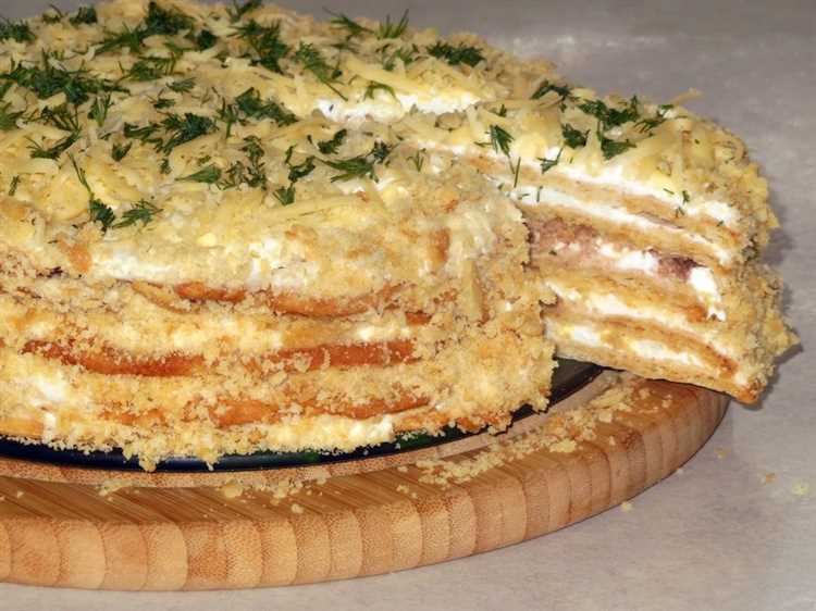 Закусочный торт из вафельных коржей
