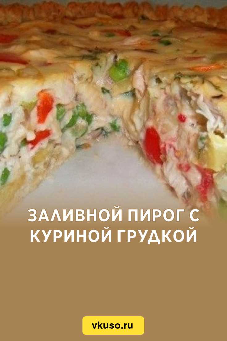 Заливной пирог с курицей на молоке