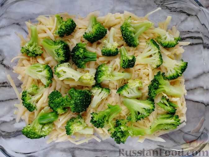 Запеканка с брокколи картошкой и ветчиной